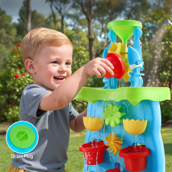 Kids Double-Sided Waterfall Sand & Water Play Tower