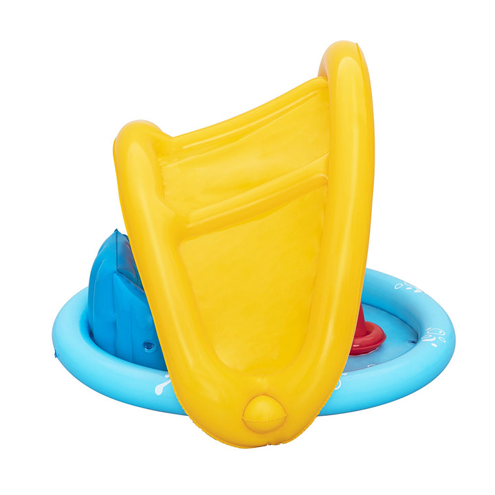 Inflatable Baby Toddler Play Pool with Shade and Backrest