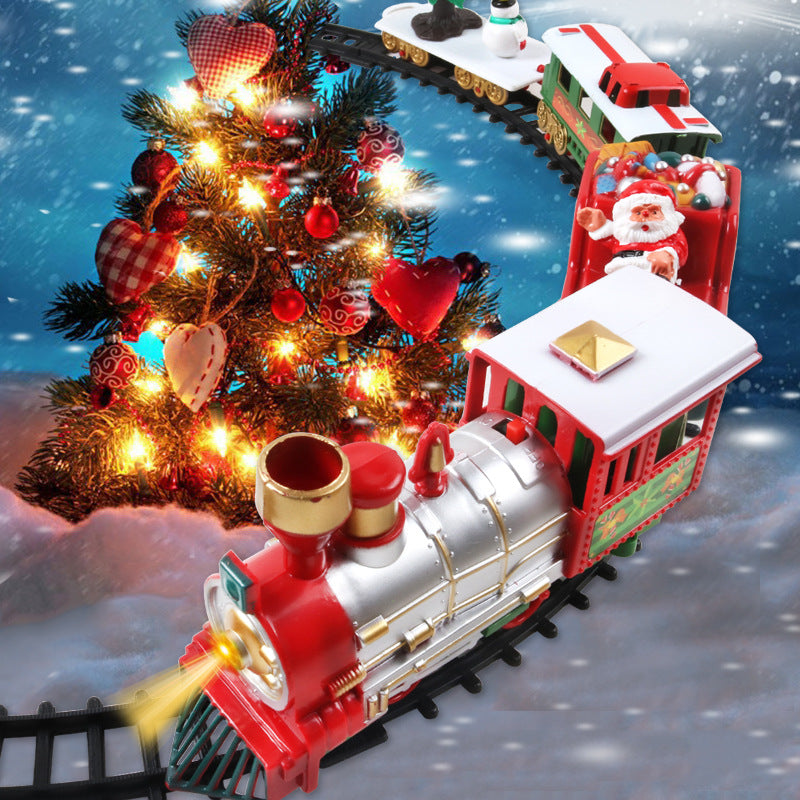 Decorative Under Tree Display Christmas Train Set with Jingle Bells Mu