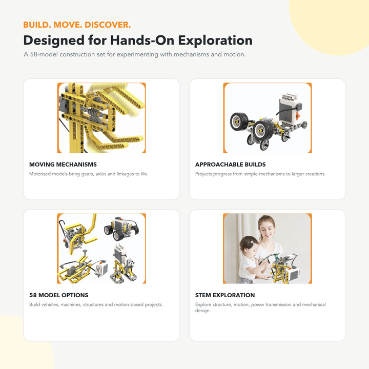 58-in-1 Motorised STEM Engineering Building Set – 420Pc