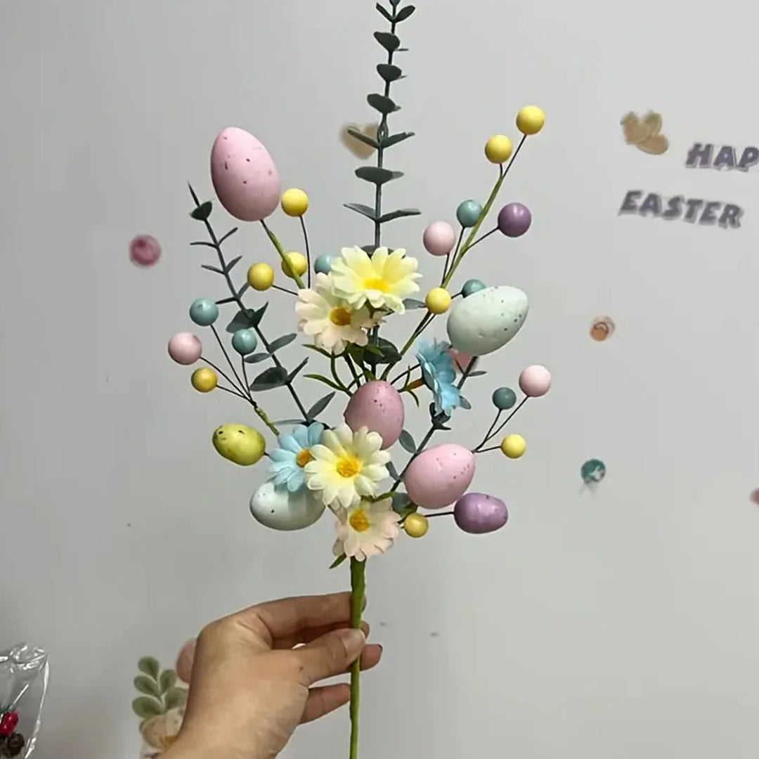 Easter Egg Flower Pick Stem Daisy Berry Festival Branch