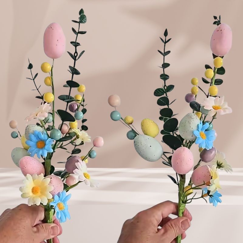 Easter Egg Flower Pick Stem Daisy Berry Festival Branch