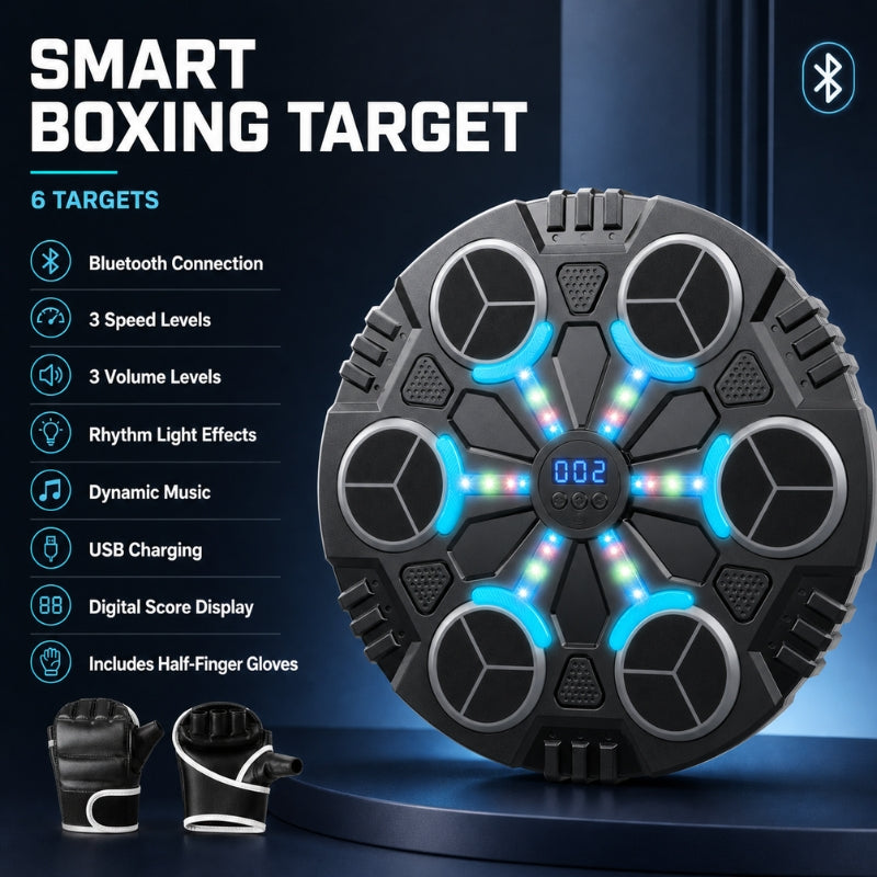 Smart Boxing Target Pad with Bluetooth Music, Lights &amp; Scoring