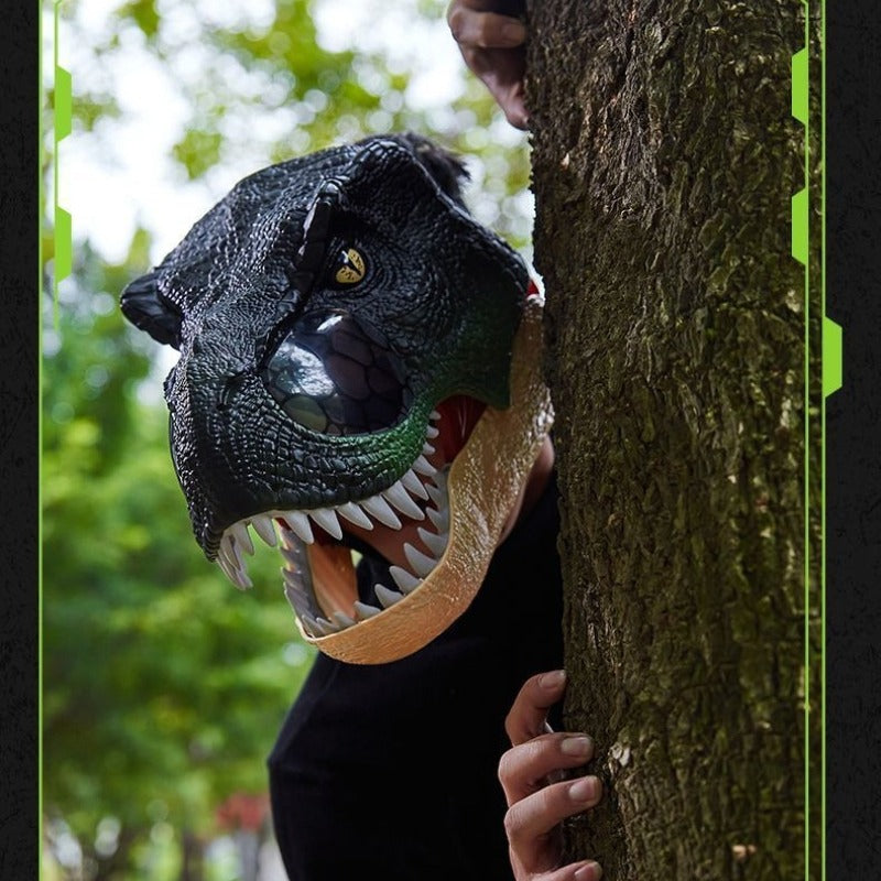 Kids Dinosaur Mask with Sound &amp; Lights – Realistic T-Rex Role Play Costume