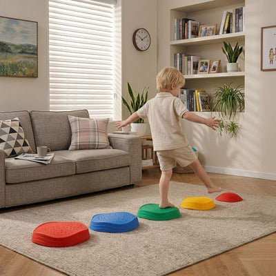 Kids Balance Stepping Stones Set – Sensory Texture Steppers (Crab & Classic Designs)