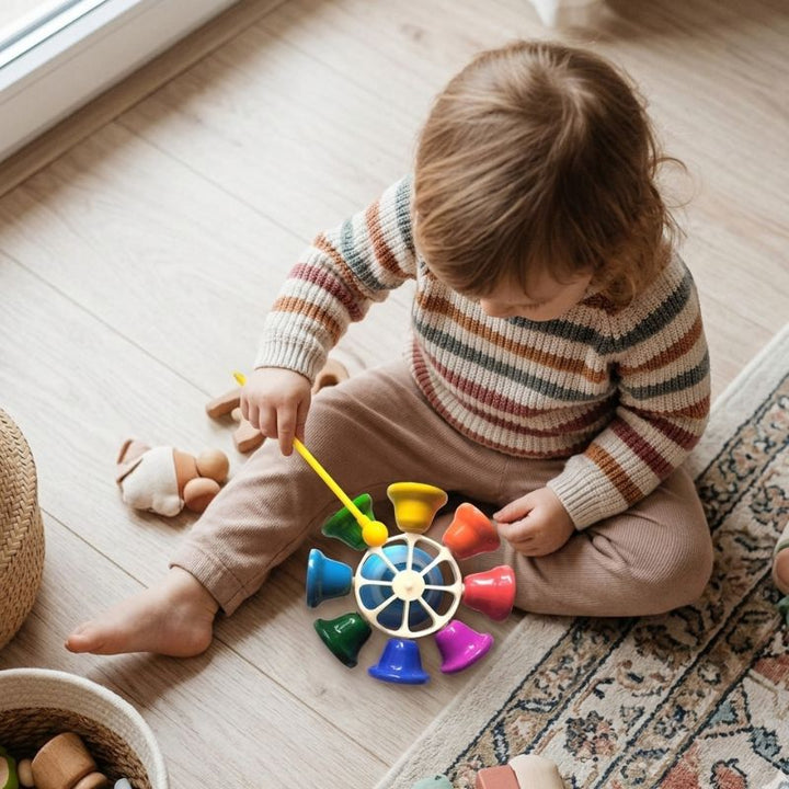 Spinning Bell Xylophone Toy – Kids Rainbow Sound Spinner (Montessori Music Toy)