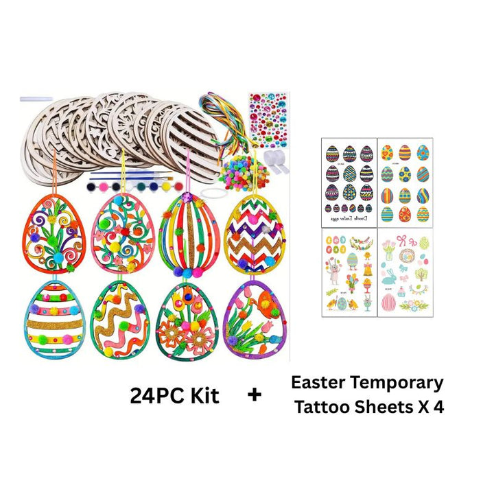 Easter Egg Craft Kit DIY Wooden Hanging Decorations Kids Art Set