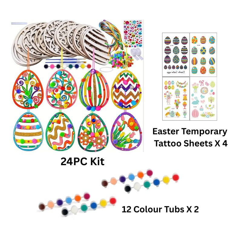 Easter Egg Craft Kit DIY Wooden Hanging Decorations Kids Art Set