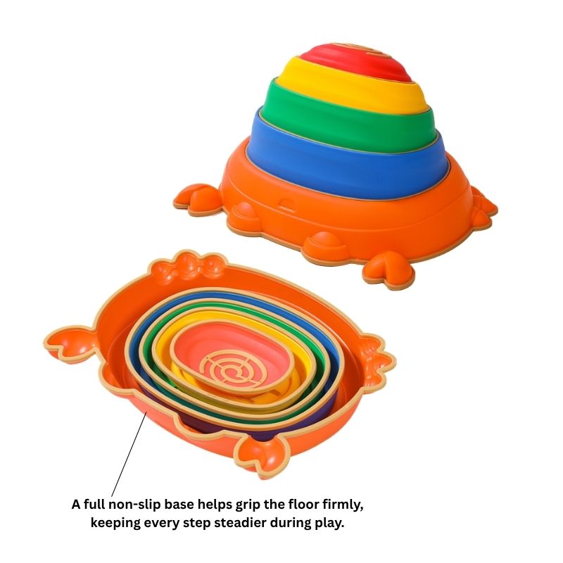 Kids Balance Stepping Stones Set – Sensory Texture Steppers (Crab &amp; Classic Designs)