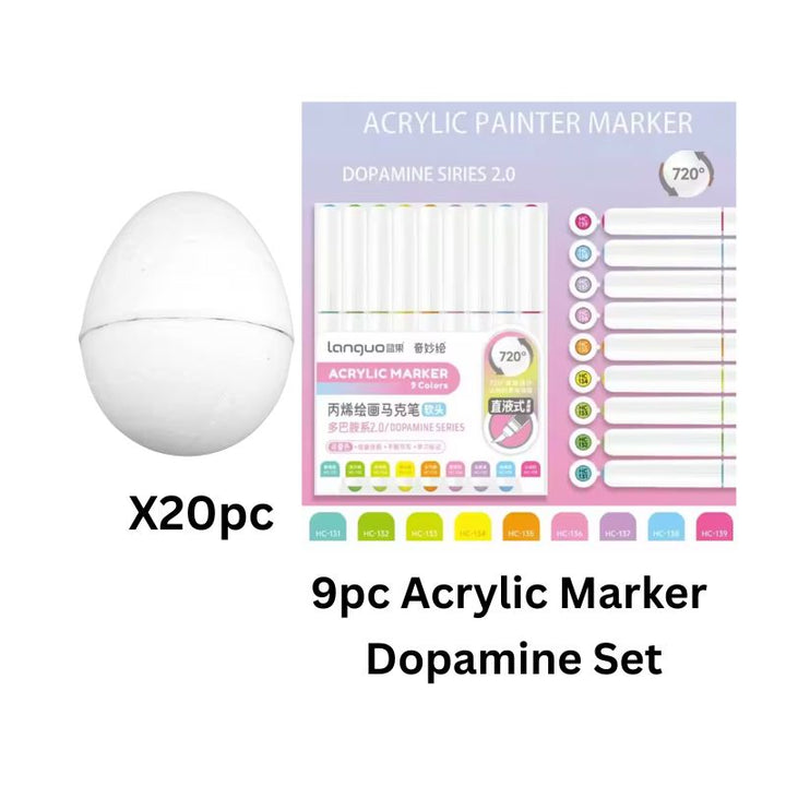 DIY Paintable & Fillable Easter Craft Eggs 20Pc