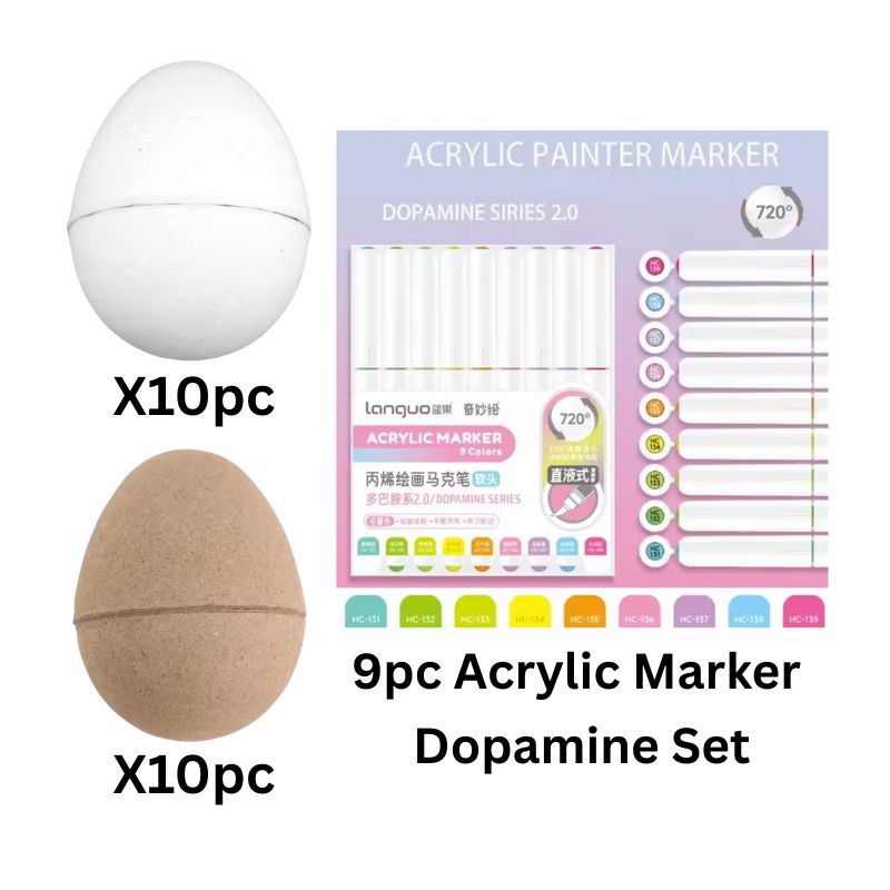 DIY Paintable & Fillable Easter Craft Eggs 20Pc