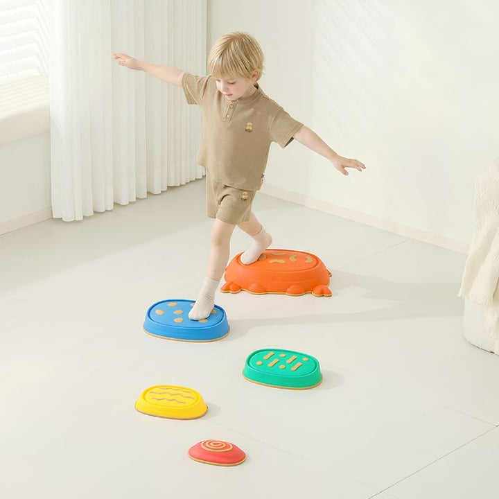 Kids Balance Stepping Stones Set – Sensory Texture Steppers (Crab &amp; Classic Designs)