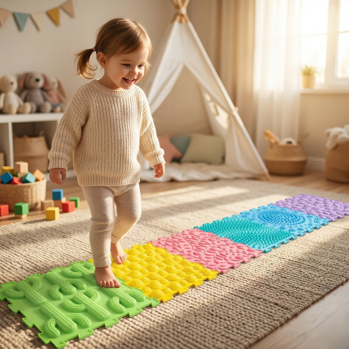 Interlocking Foot Reflexology Sensory Play Tiles Acupressure Board Set 6Pc