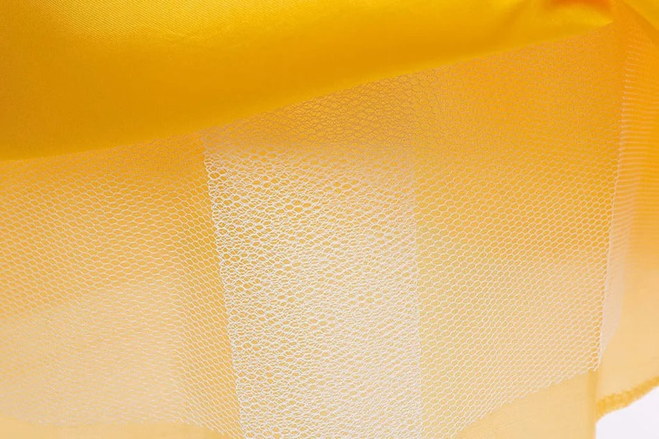 Girls Yellow Princess Belle Costume Cosplay Outfit for Kids Party