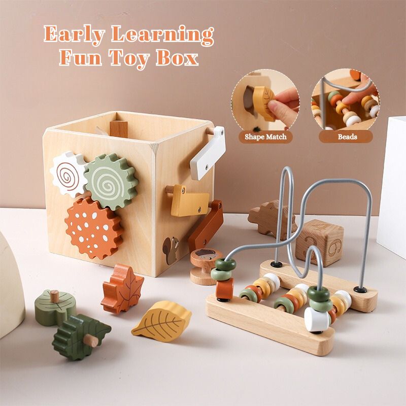 5 In 1 Wooden Early Learning Fun Toy Box