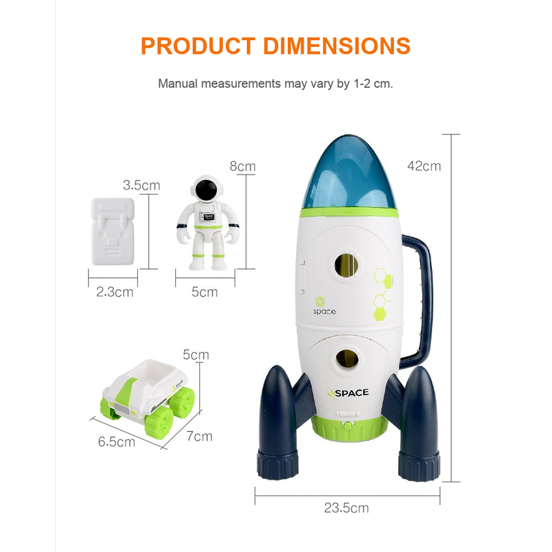 Space Explorer Rocket Playset for Kids – Astronaut Space Toy Rover Shuttle