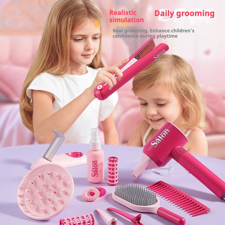 Kids Hair Salon Playset with Light & Sound - Pretend Hairdresser Toy Kit