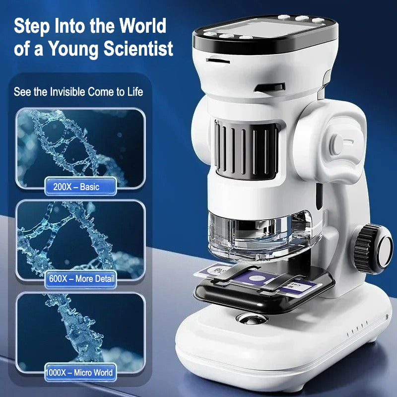 Chargeable Microscope Portable Handheld Microscope With Camera Recording 1000X Magnification ...