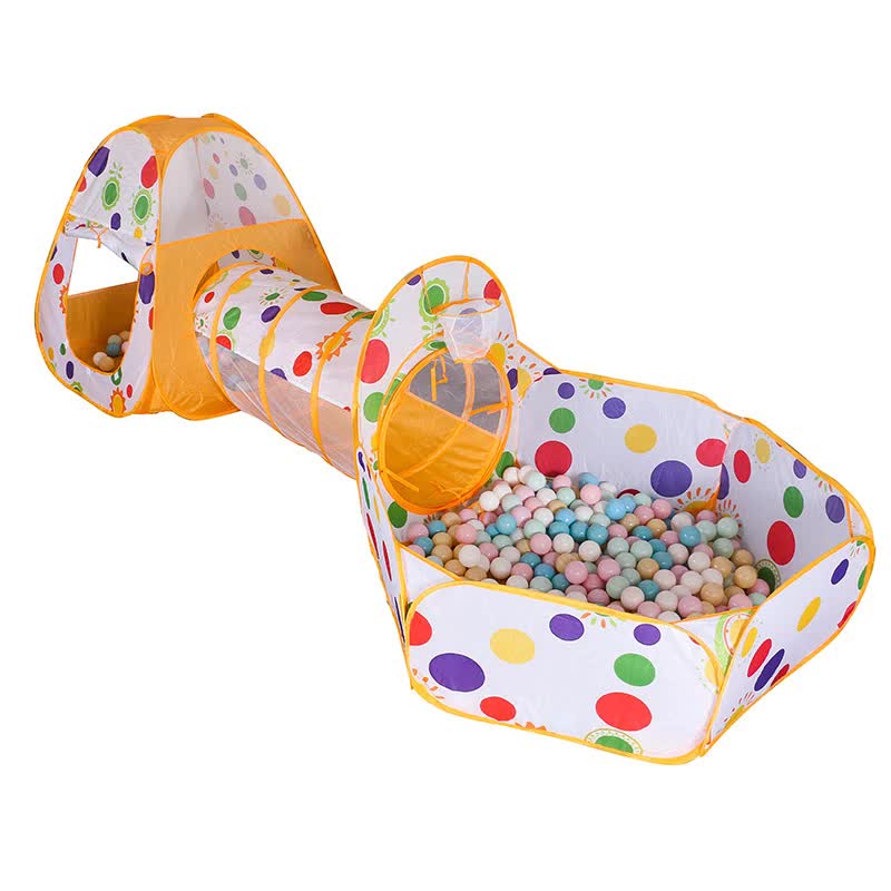 3-in-1 kids play tent with tunnel and ball pit for foldable indoor and outdoor imaginative play