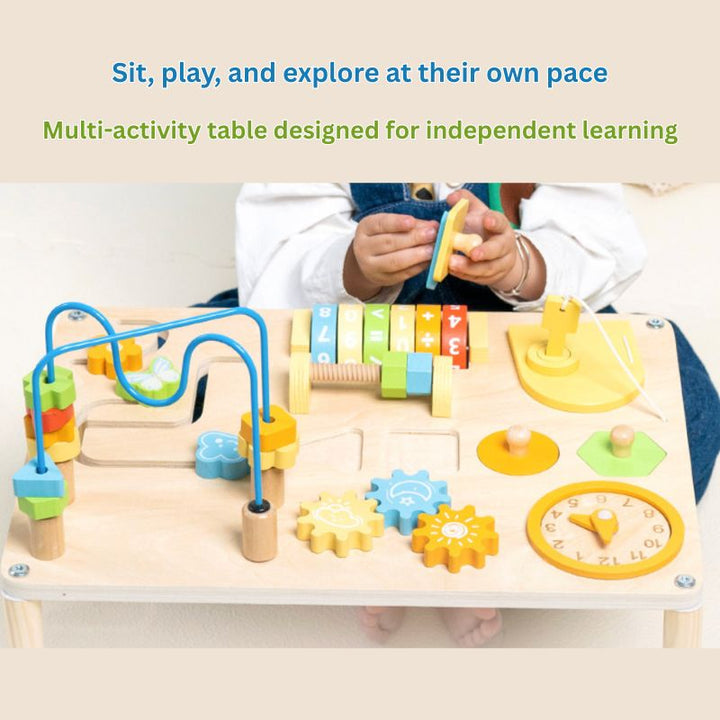 Multi Activity Play Table – Wooden Learning Toy (3 Styles)