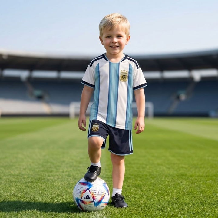 Customisable Kids World Cup Soccer Jersey &amp; Shorts Set