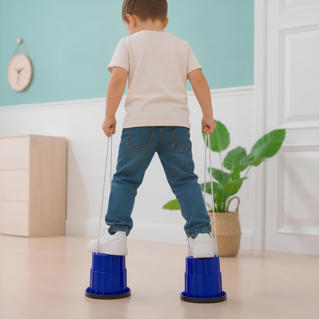 Kids Balance Stepping Buckets – Colourful Anti-Slip Coordination Stilts Set