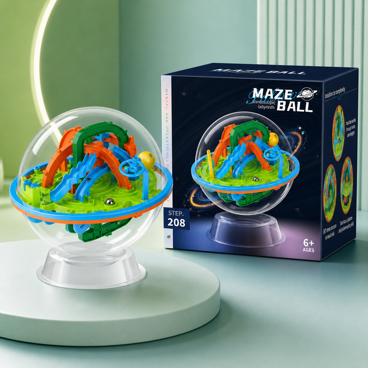 3D Maze Ball Puzzle – Handheld Balance Brain Teaser Toy