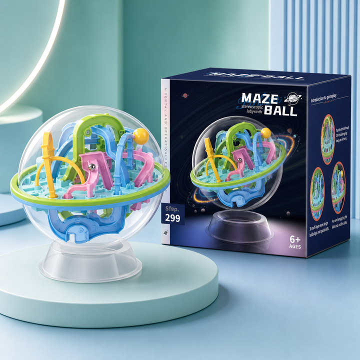 3D Maze Ball Puzzle – Handheld Balance Brain Teaser Toy