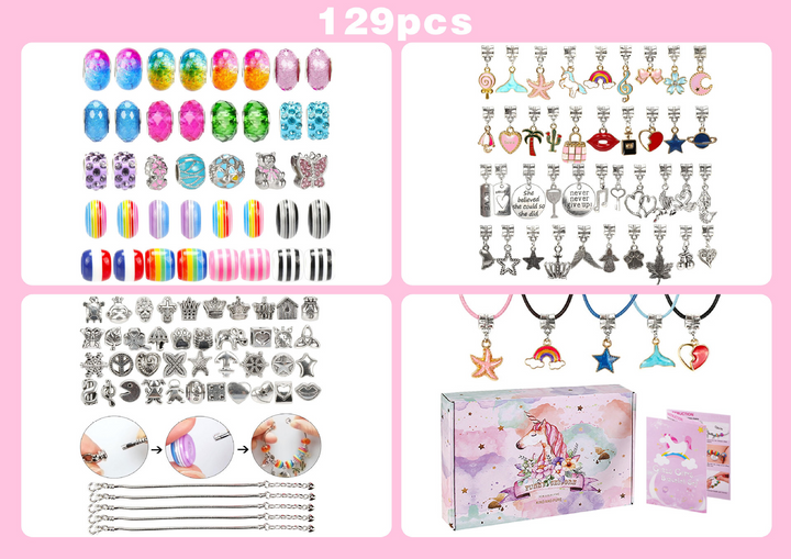 DIY Charm Bracelet & Necklace Making Kit for Girls