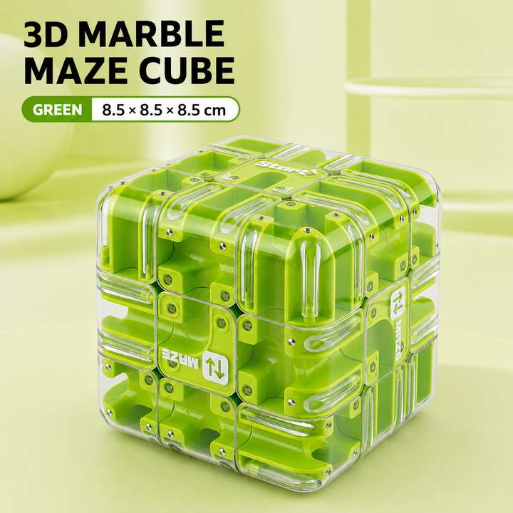 3D Marble Maze Cube Puzzle – Twist &amp; Roll Brain Teaser Toy