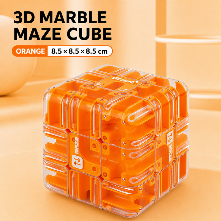 3D Marble Maze Cube Puzzle – Twist &amp; Roll Brain Teaser Toy