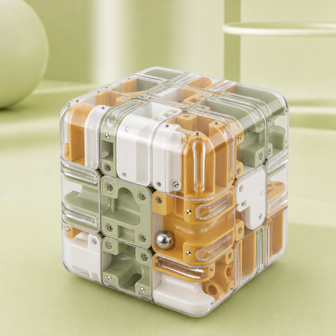 3D Marble Maze Cube Puzzle – Twist &amp; Roll Brain Teaser Toy