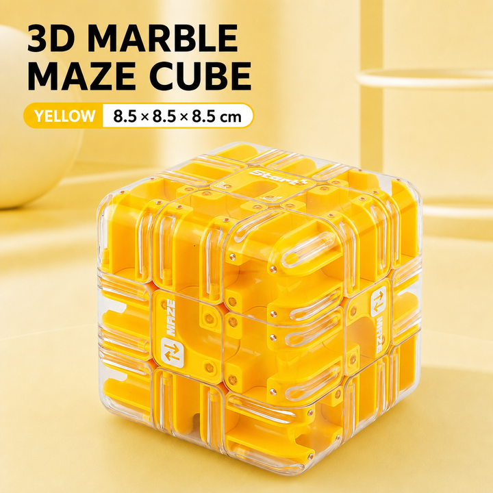3D Marble Maze Cube Puzzle – Twist &amp; Roll Brain Teaser Toy