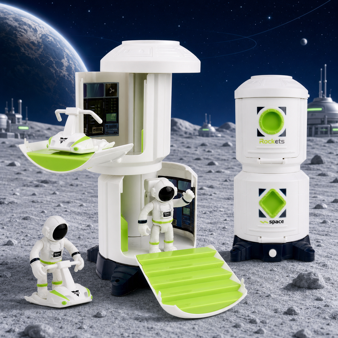 Space Explorer Rocket Playset for Kids – Astronaut Space Toy Rover Shuttle