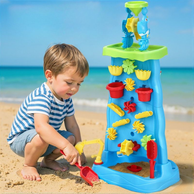 Kids Double-Sided Waterfall Sand & Water Play Tower