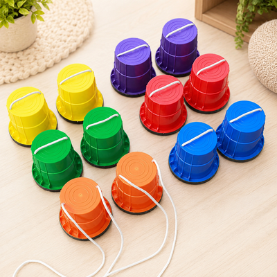 Kids Balance Stepping Buckets – Colourful Anti-Slip Coordination Stilts Set