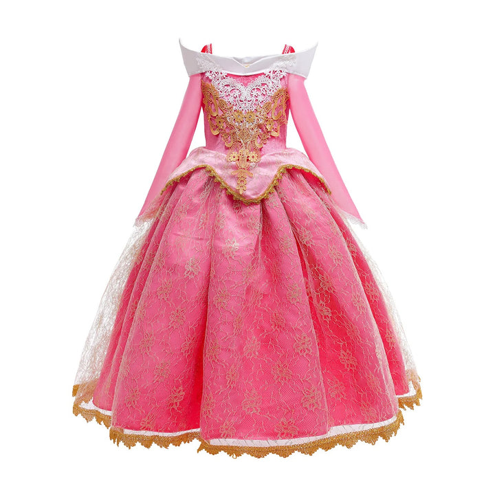 Girls Pink Princess Dress Up Costume Set – Fairy Tale Birthday Party Cosplay Outfit for Kids