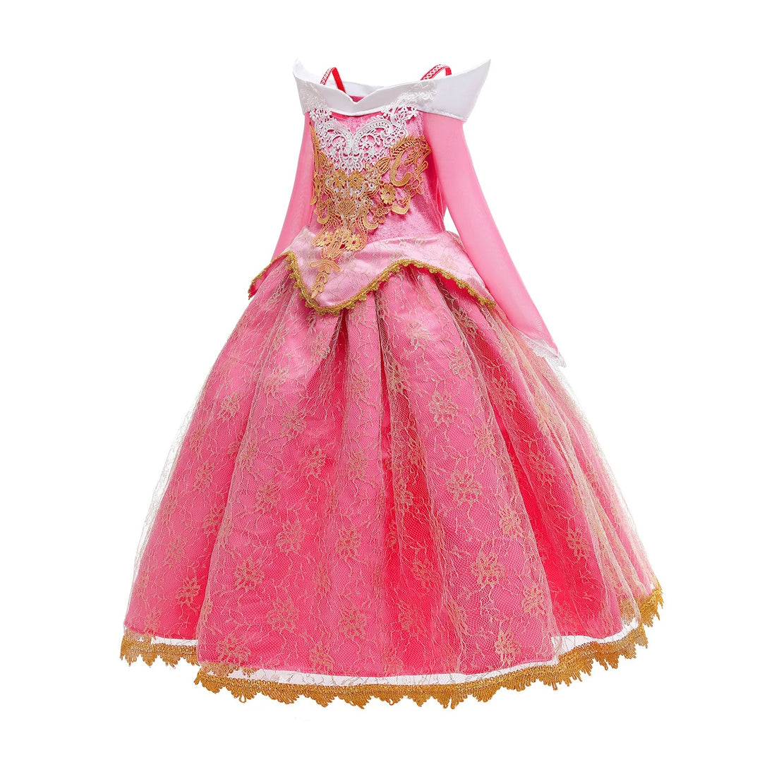 Girls Pink Princess Dress Up Costume Set – Fairy Tale Birthday Party Cosplay Outfit for Kids