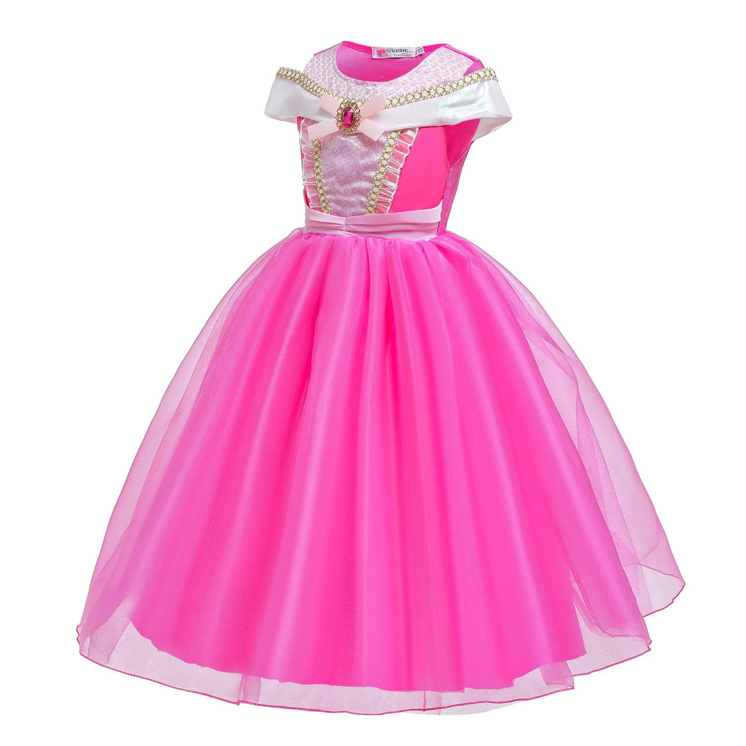 Girls Pink Princess Dress Up Costume Set – Fairy Tale Birthday Party Cosplay Outfit for Kids