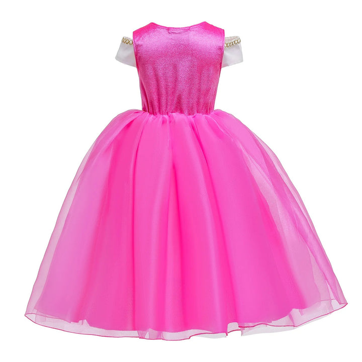 Girls Pink Princess Dress Up Costume Set – Fairy Tale Birthday Party Cosplay Outfit for Kids
