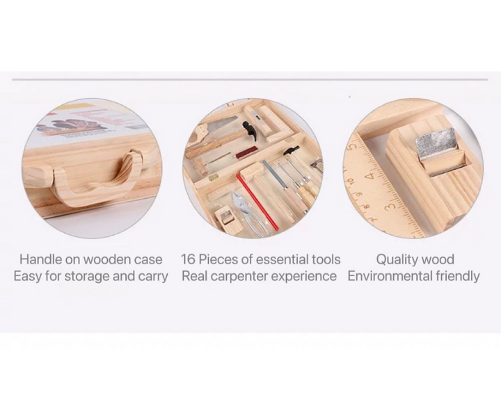 Junior Carpentry Maintenance Box Craftsman Toolbox 16 Pcs