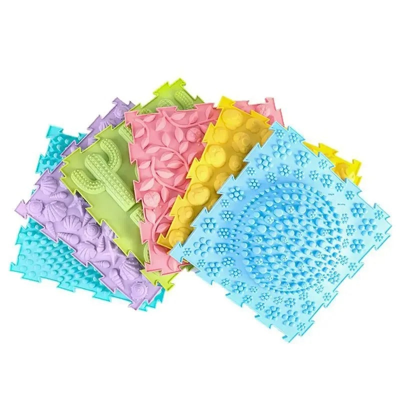 Interlocking Foot Reflexology Sensory Play Tiles Acupressure Board Set 6Pc
