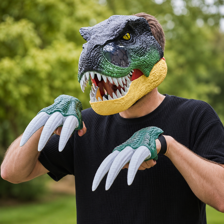 Kids Dinosaur Mask with Sound &amp; Lights – Realistic T-Rex Role Play Costume