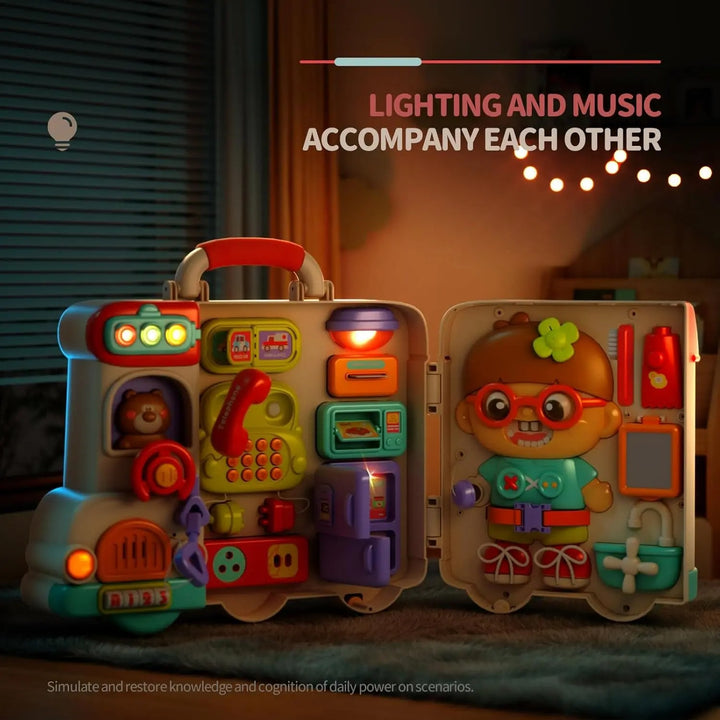 Montessori Busy Board Suitcase Toy for Children