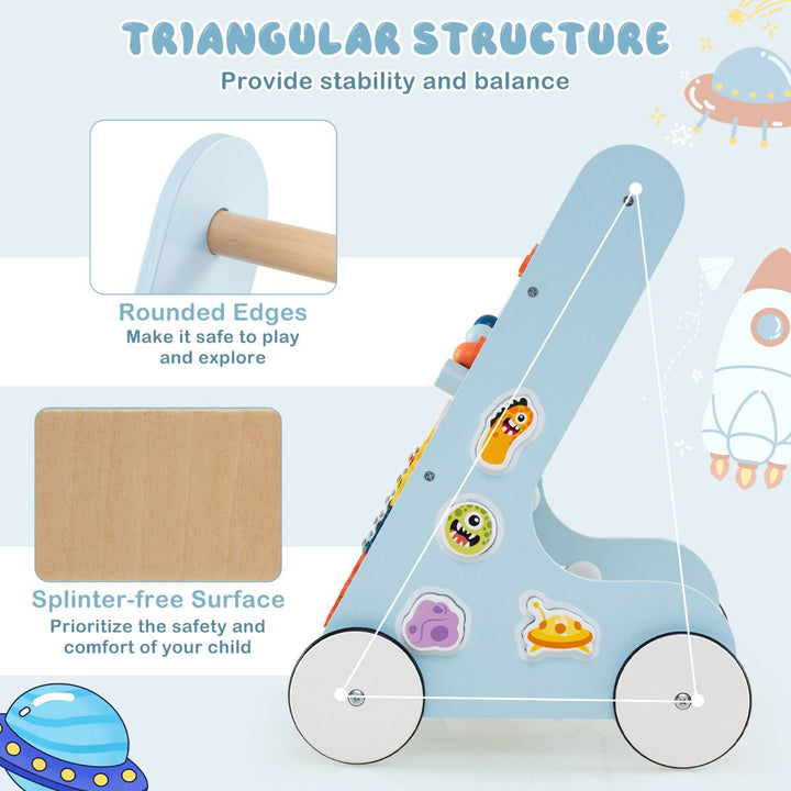 Baby Toddler Wooden Activity Walker Pusher