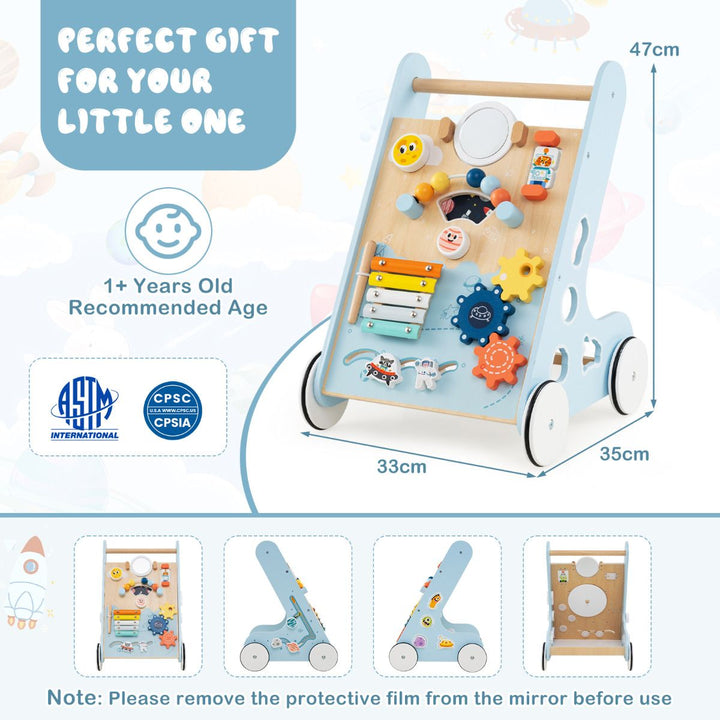 Baby Toddler Wooden Activity Walker Pusher