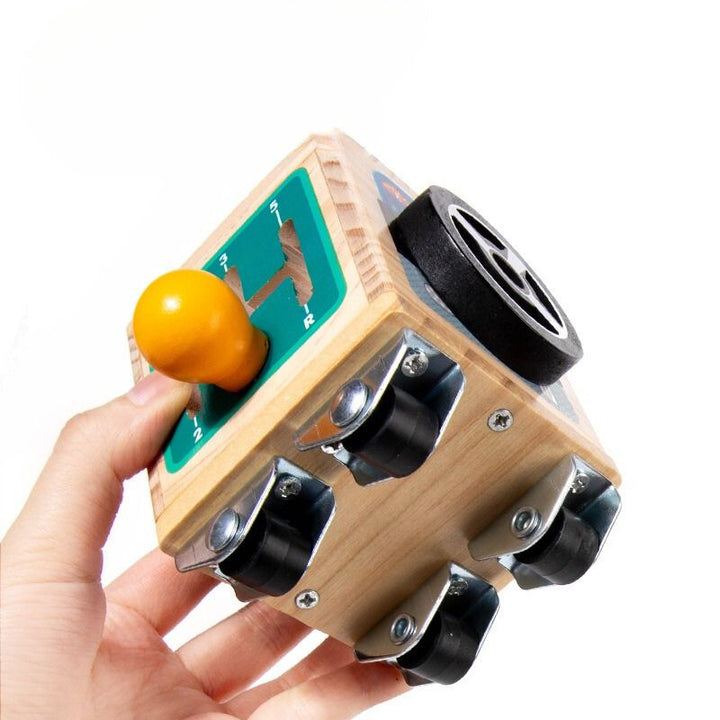 Wooden Bus Busy Cube Toy