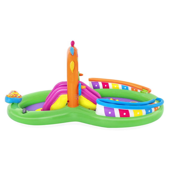 Inflatable Kids Play Pool with Slide, Sprinkler, Musical Toys & Double Pools