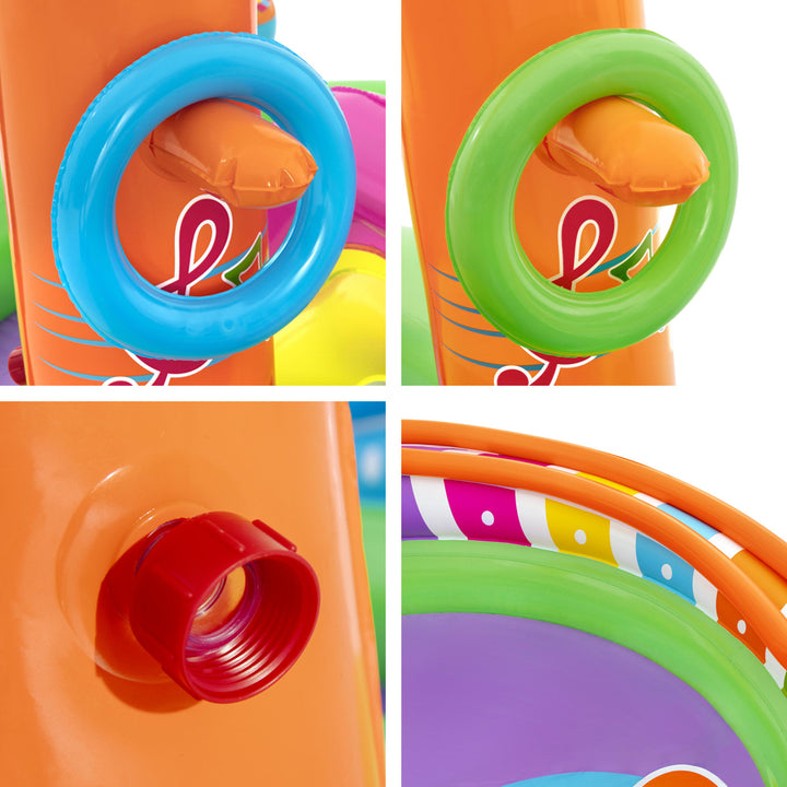 Inflatable Kids Play Pool with Slide, Sprinkler, Musical Toys & Double Pools