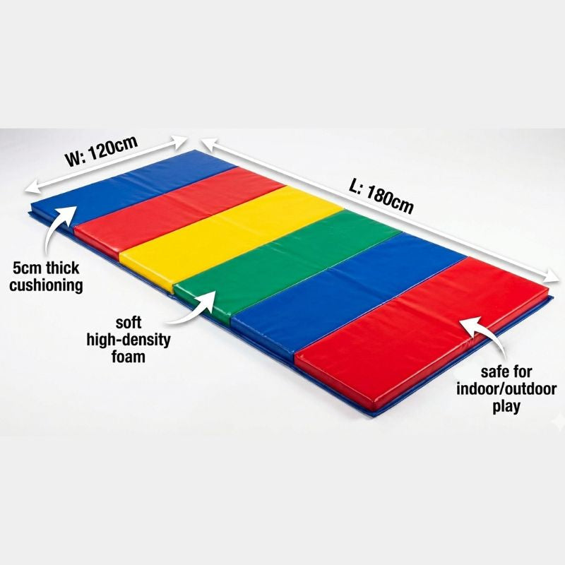 Colour Block TriFold Kid's Multi Use Play and Gymnastic Mat